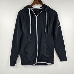 Under Armour Women's Size Small Black Full Zip Hooded Jacket Lightweight
